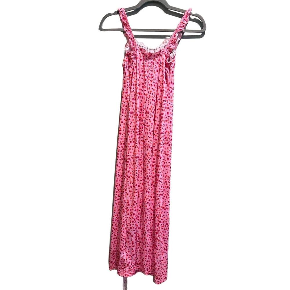 Commense Dress Womens Size S Pink Floral Bohemian Ruffled Straps Romantic - Picture 2 of 6
